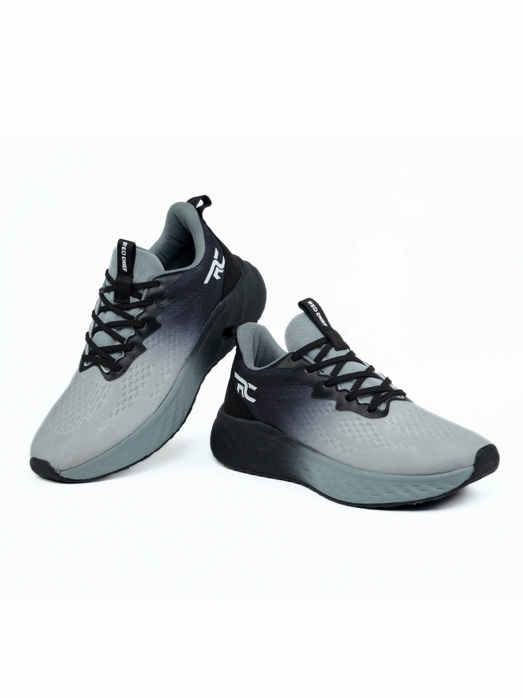 Black Friday Deals Running Shoes Red Chief Sports Black-Gray Running Shoes For Men R1712 F019