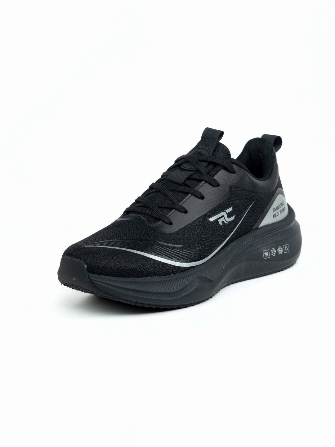 Red Chief Sports Black Running Shoes For Men R1703 001 Fitted For Running Shoes