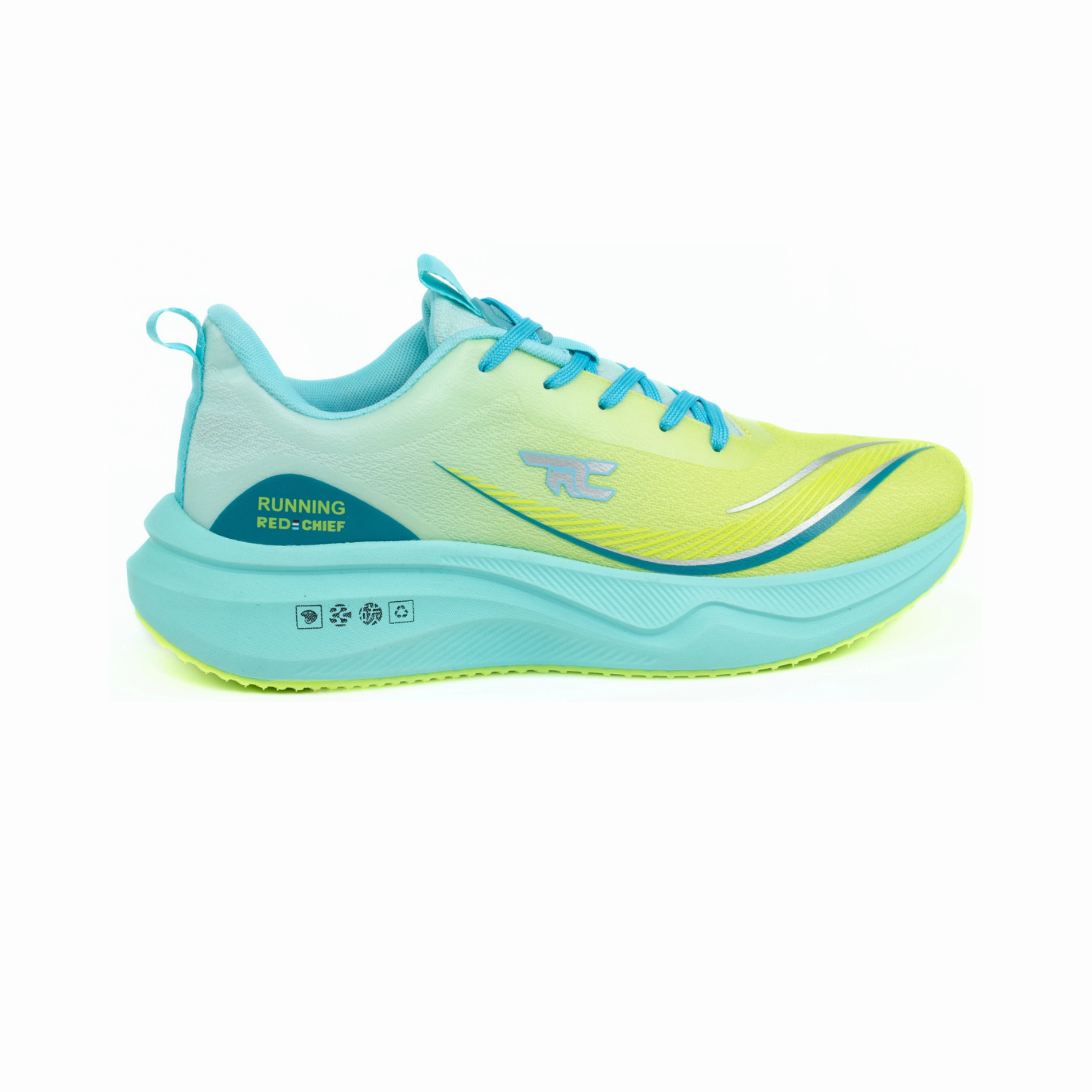 Shoes For Fast Running Red Chief Sports Green-Blue Running Shoes For Men R1703 F050