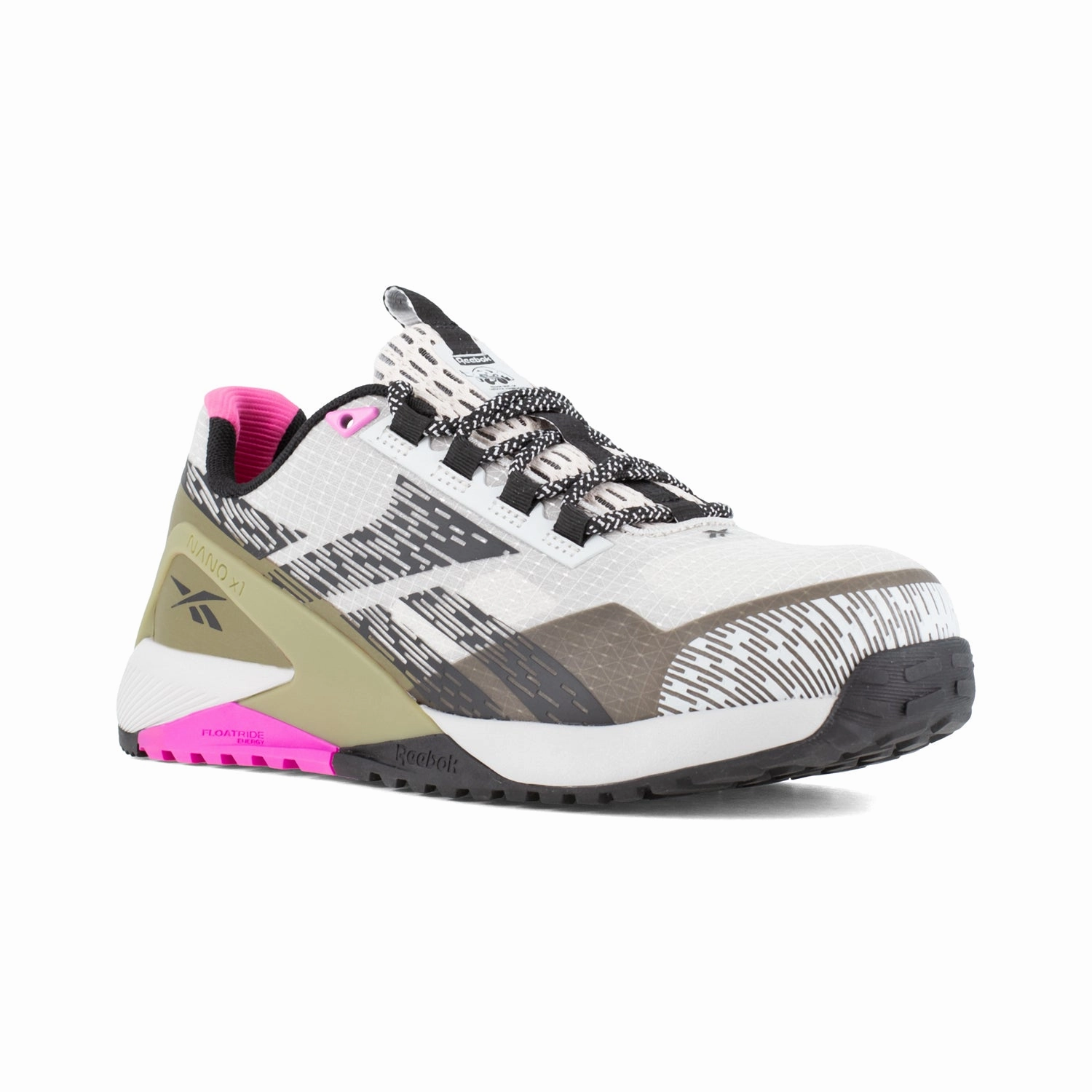 Best Work Boots For Blue Collar Workers Reebok Womens Nano X1 Adventure Silver/Army Green Mesh CT EH Athletic Work Shoes