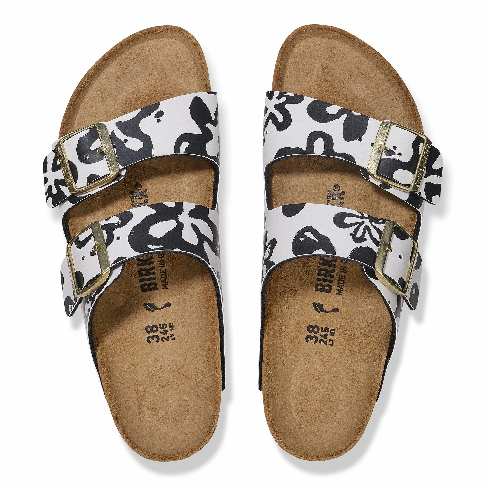 Clogs Price Birkenstock Arizona black blooms Birko-Flor