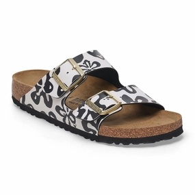 Culinary Shoes Birkenstock Arizona black blooms Birko-Flor
