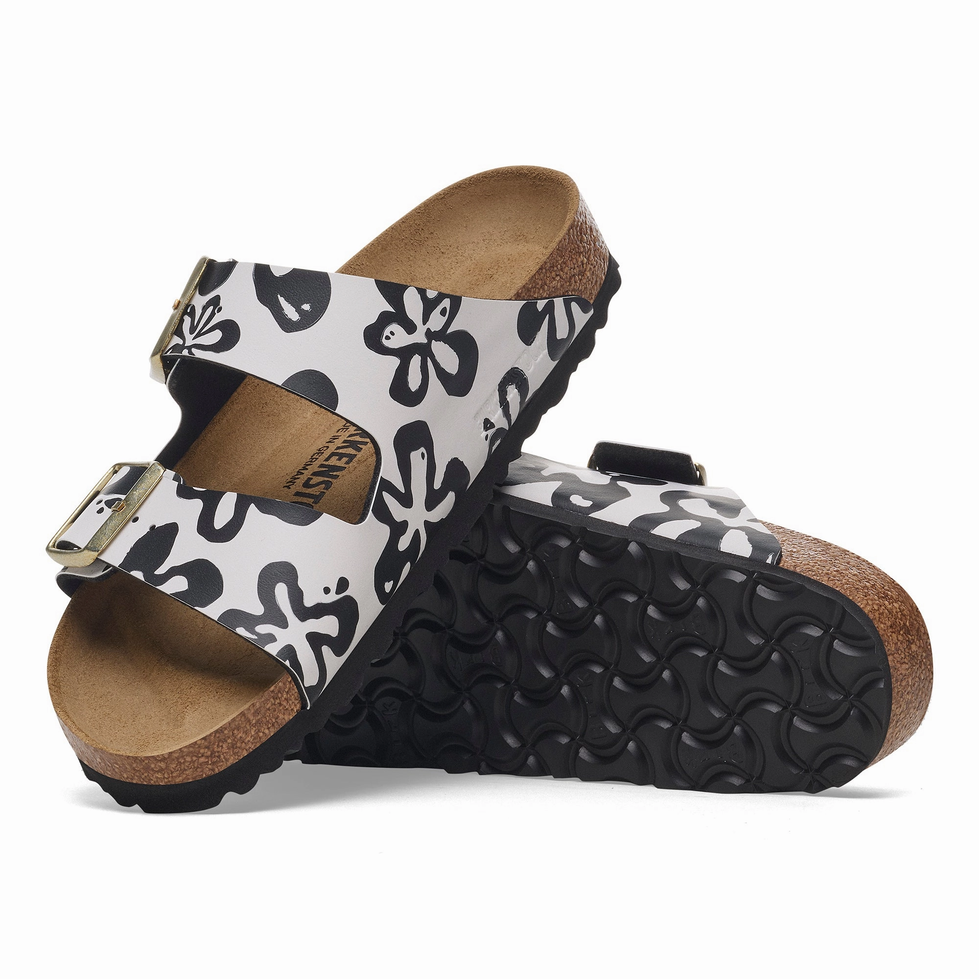 Birkenstock Arizona black blooms Birko-Flor Refurbish