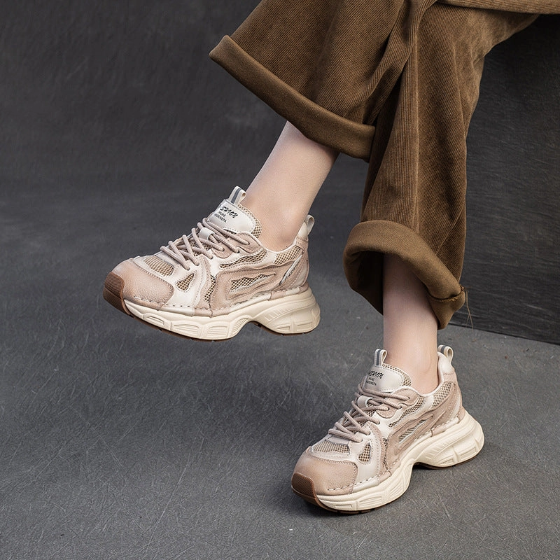 Women Fashion Breathable Mesh Thick Soled Casual Sneakers Colorful Sneakers