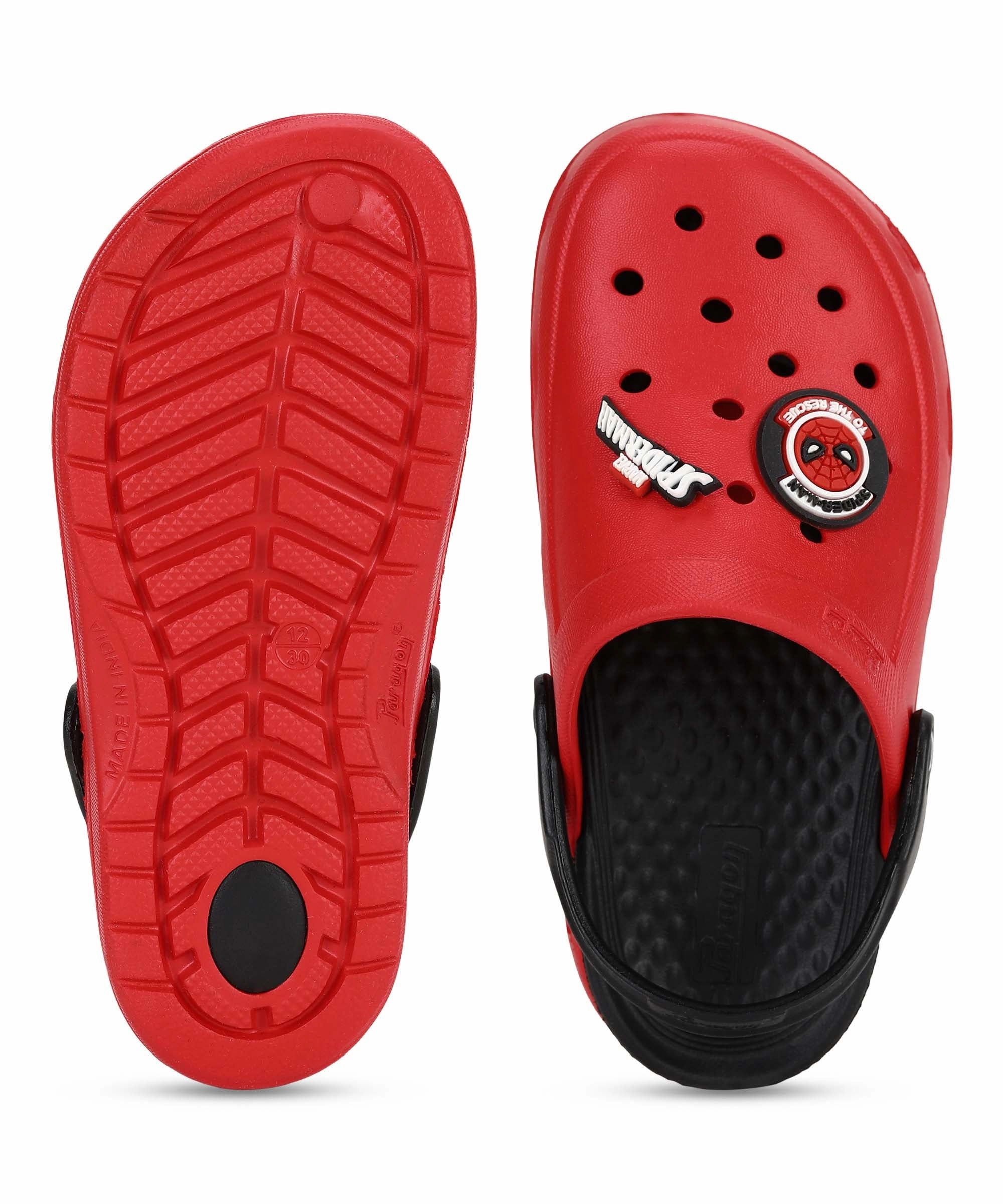 Stitched Clogs Marvel Spiderman EVMK8013K Kids' Casual Clogs | Stylish Clogs for Kids with Durable Sole, Cushioned Foot Support & Sturdy Build | Ideal for Outdoor Use