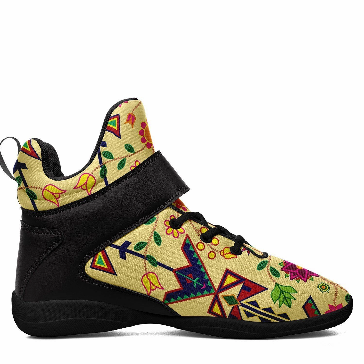 Nick Young Basketball Shoes Geometric Floral Spring Vanilla Ipottaa Basketball / Sport High Top Shoes - Black Sole