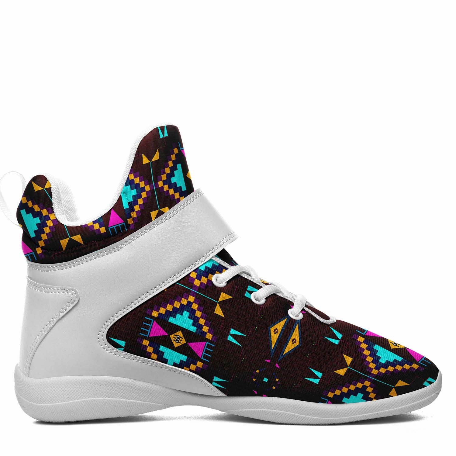 Mismatched Basketball Shoes Rite of Passage Pemmican Berry Ipottaa Basketball / Sport High Top Shoes - White Sole