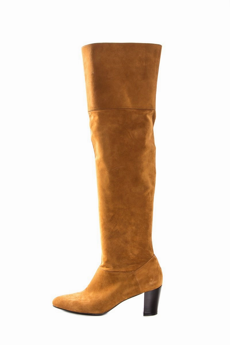 Cheap Knee High Boots No Heel Robert Clergerie Tan Suede Knee High Boots SZ 8.5
