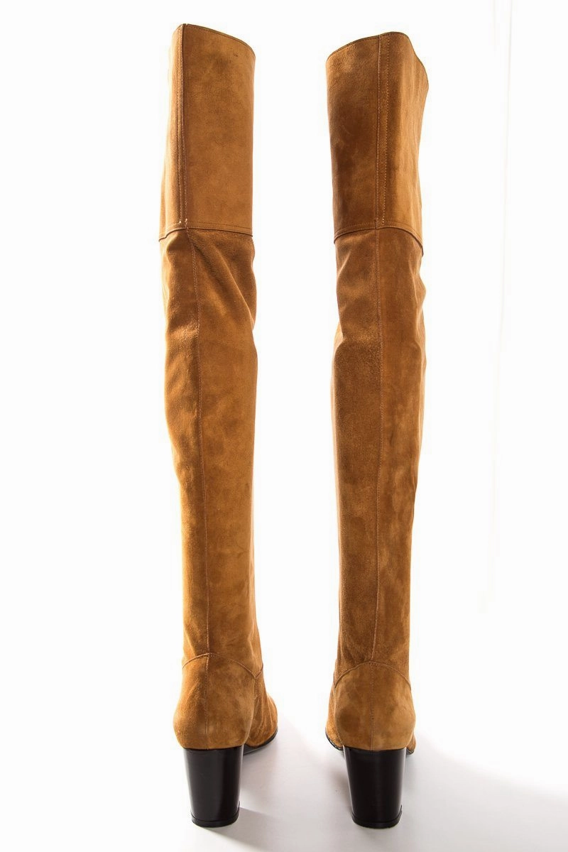 Robert Clergerie Tan Suede Knee High Boots SZ 8.5 Knee High Boot Blondo