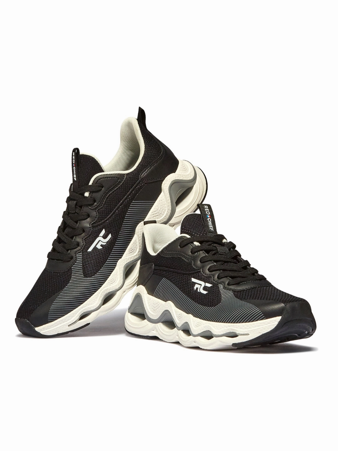 Red Chief Sports Black-Gray Running Shoes For Men R1711 F019 Running Shoes Lightweight