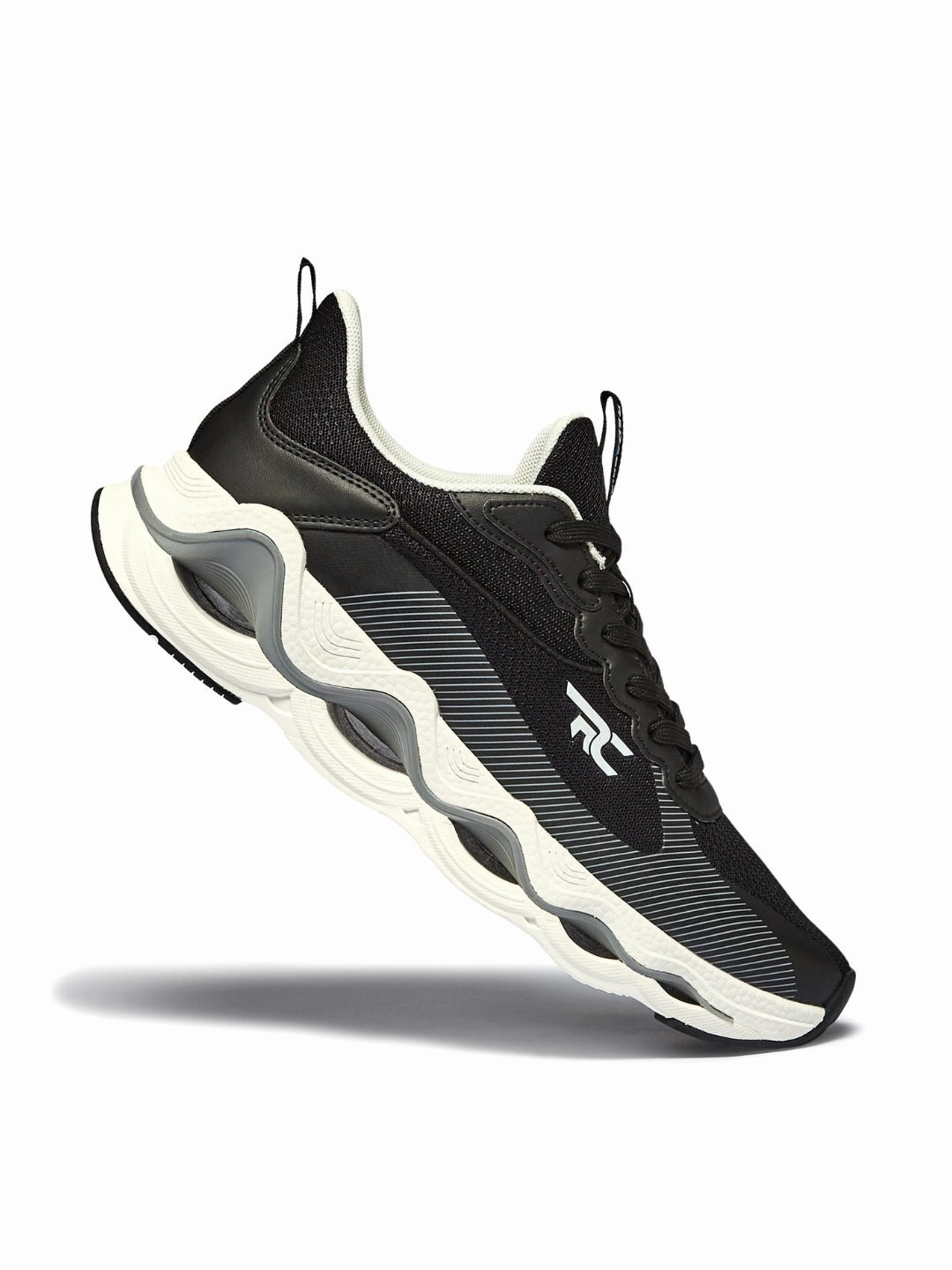 Red Chief Sports Black-Gray Running Shoes For Men R1711 F019 Running Shoes With Goretex