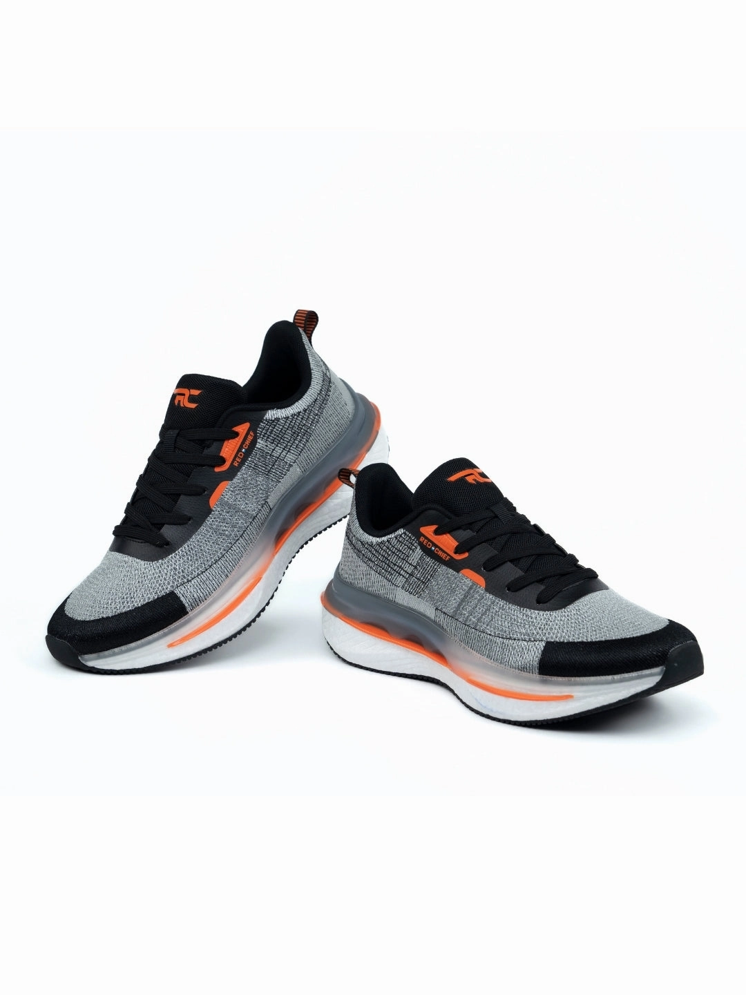 Red Chief Sports Black-Gray Running Shoes For Men R1722 F019 Responsive Cushioned Running Shoe