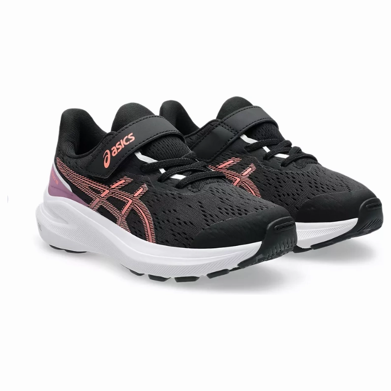 Asics Girls Trainer GT-1000 13 PS Black/Sun Coral Revolution 7 Easyon Running Shoe