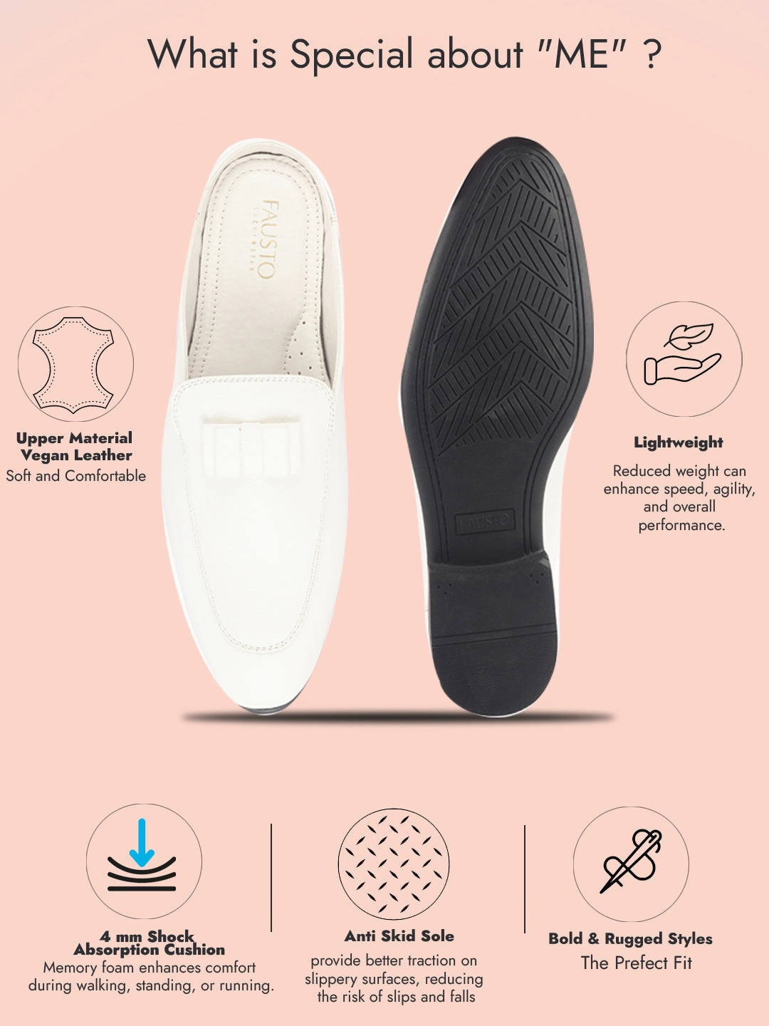 Men White Bow Design Velvet Upper Back Open Evening Party Formal Slip On Shoes|Memory Cushioned Insole Mules for Wedding, Office, Cocktail Tuxedo Dress|Lightweight and Comfort Size 8 Work Boots