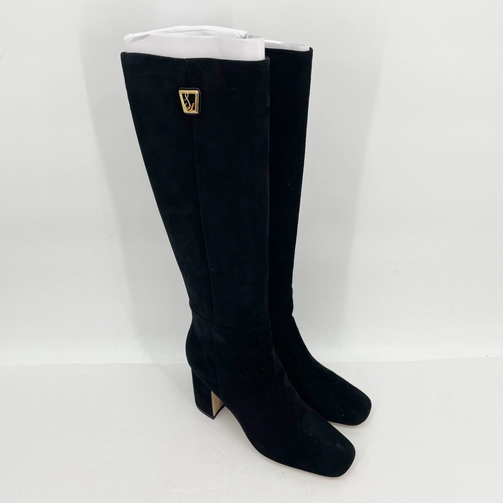 Knee High Boots Outfit Winter Sam Edelman Women's Faren Boots US 9 M EU 40 Black Suede Leather NIB