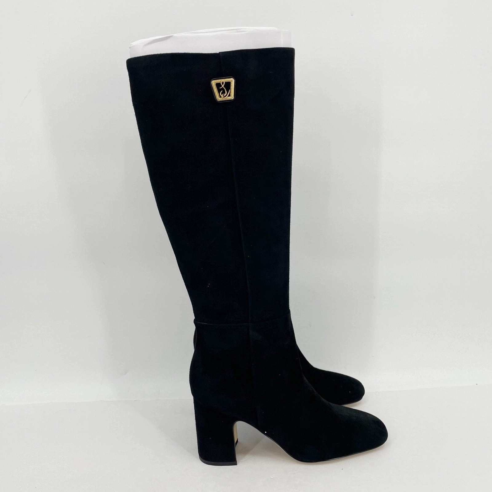 Knee High Vintage Boots Sam Edelman Women's Faren Boots US 9 M EU 40 Black Suede Leather NIB