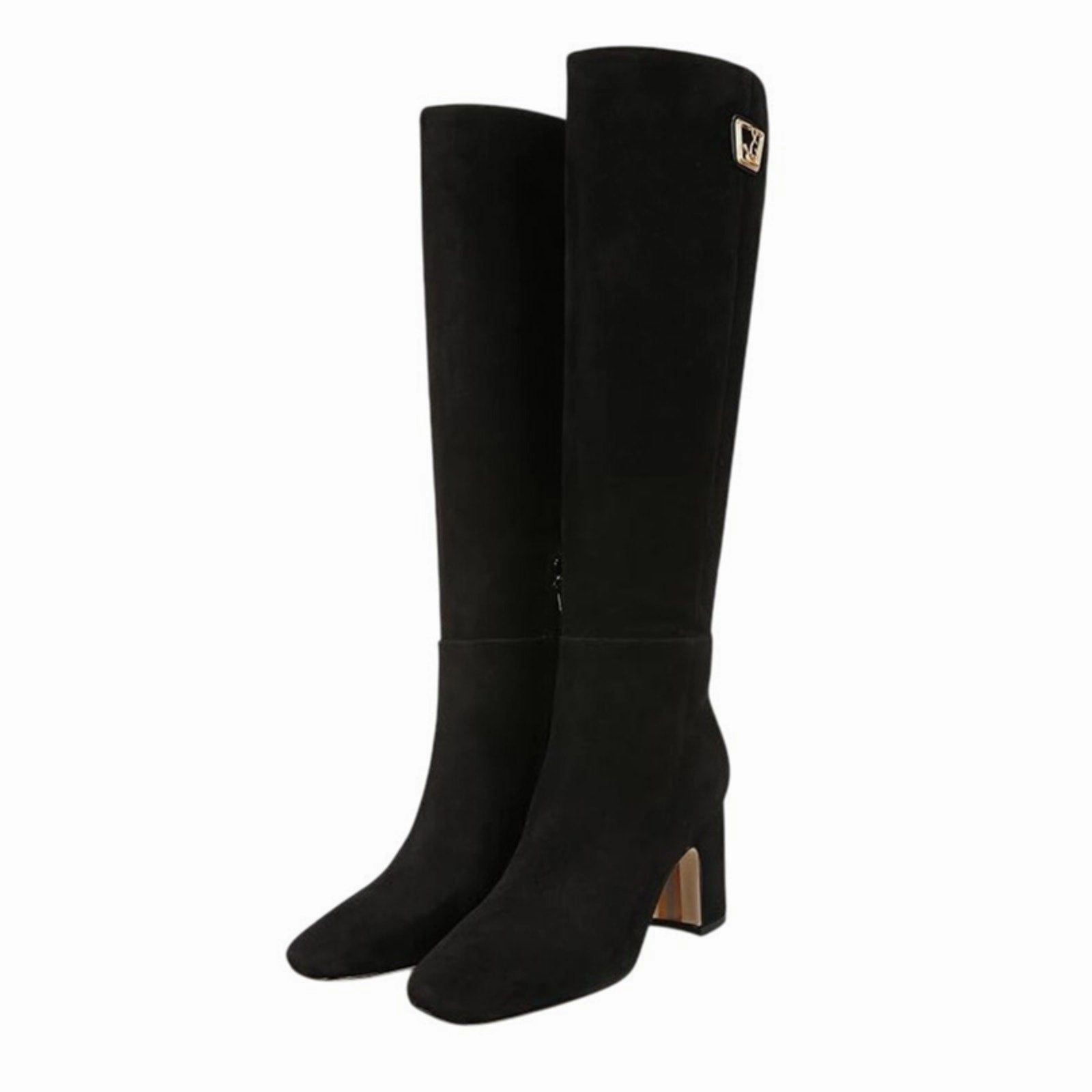 Giselle Knee High Boots Sam Edelman Women's Faren Boots US 9 M EU 40 Black Suede Leather NIB