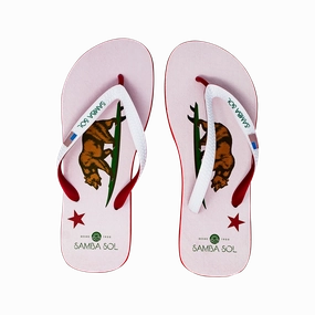 Samba Sol Men's Beach Collection Flip Flops - California Bear Kate Middleton Flip Flops