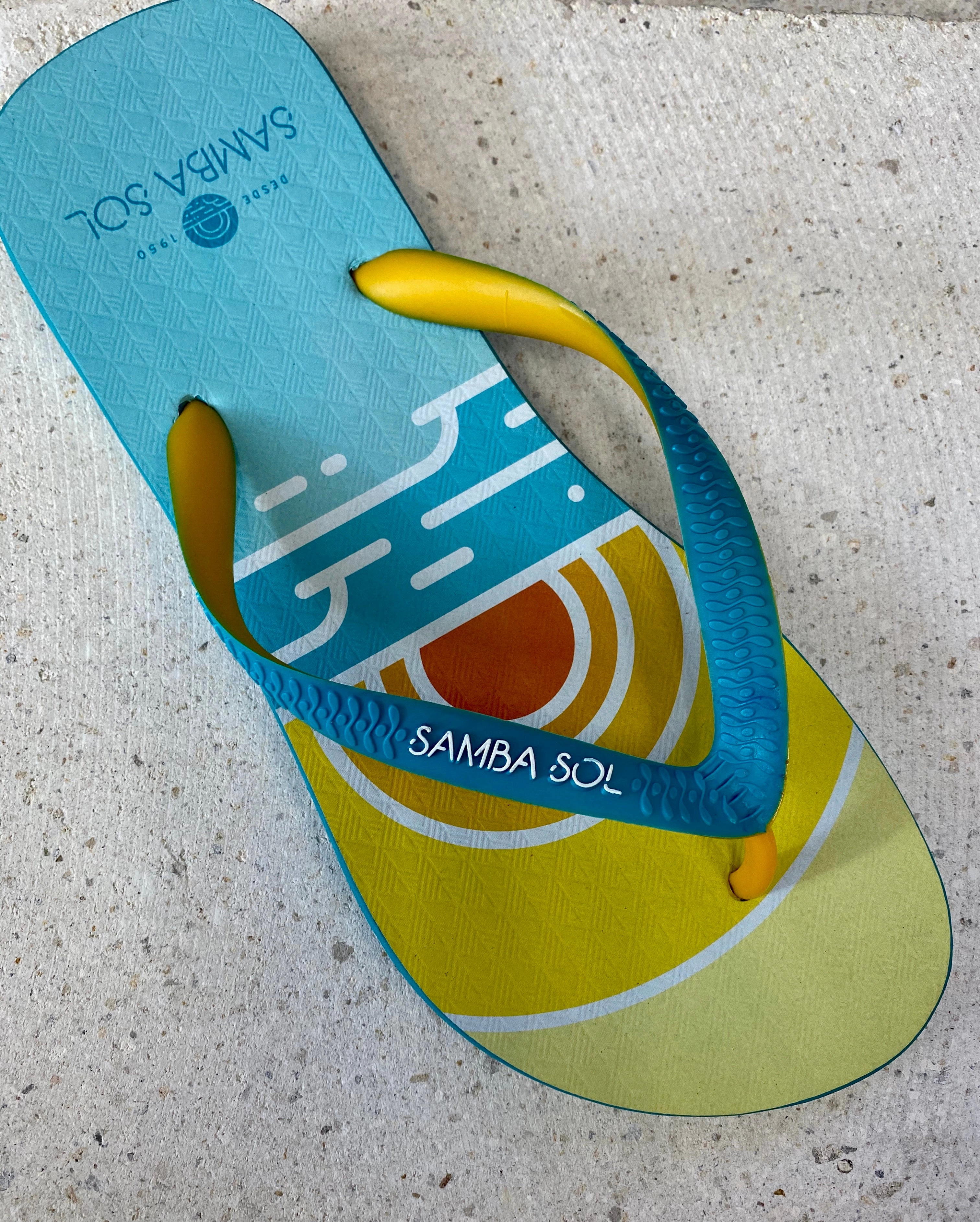 Samba Sol Men's Beach Collection Flip Flops - Miami Beach Sunset 2000 Flip Flops