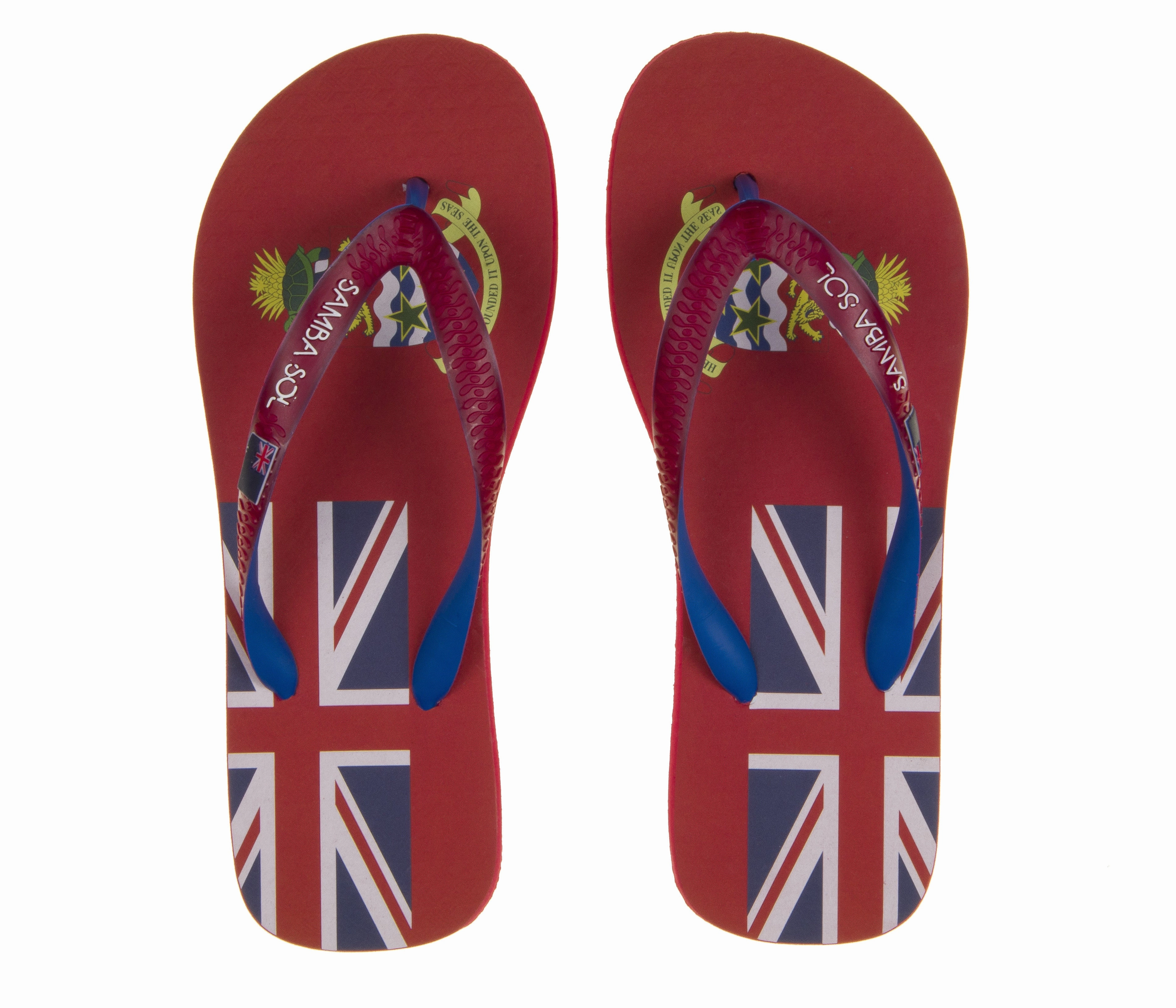 Chatties Flip Flops With Rhinestones Samba Sol Men's Countries Collection Flip Flops - Cayman Islands