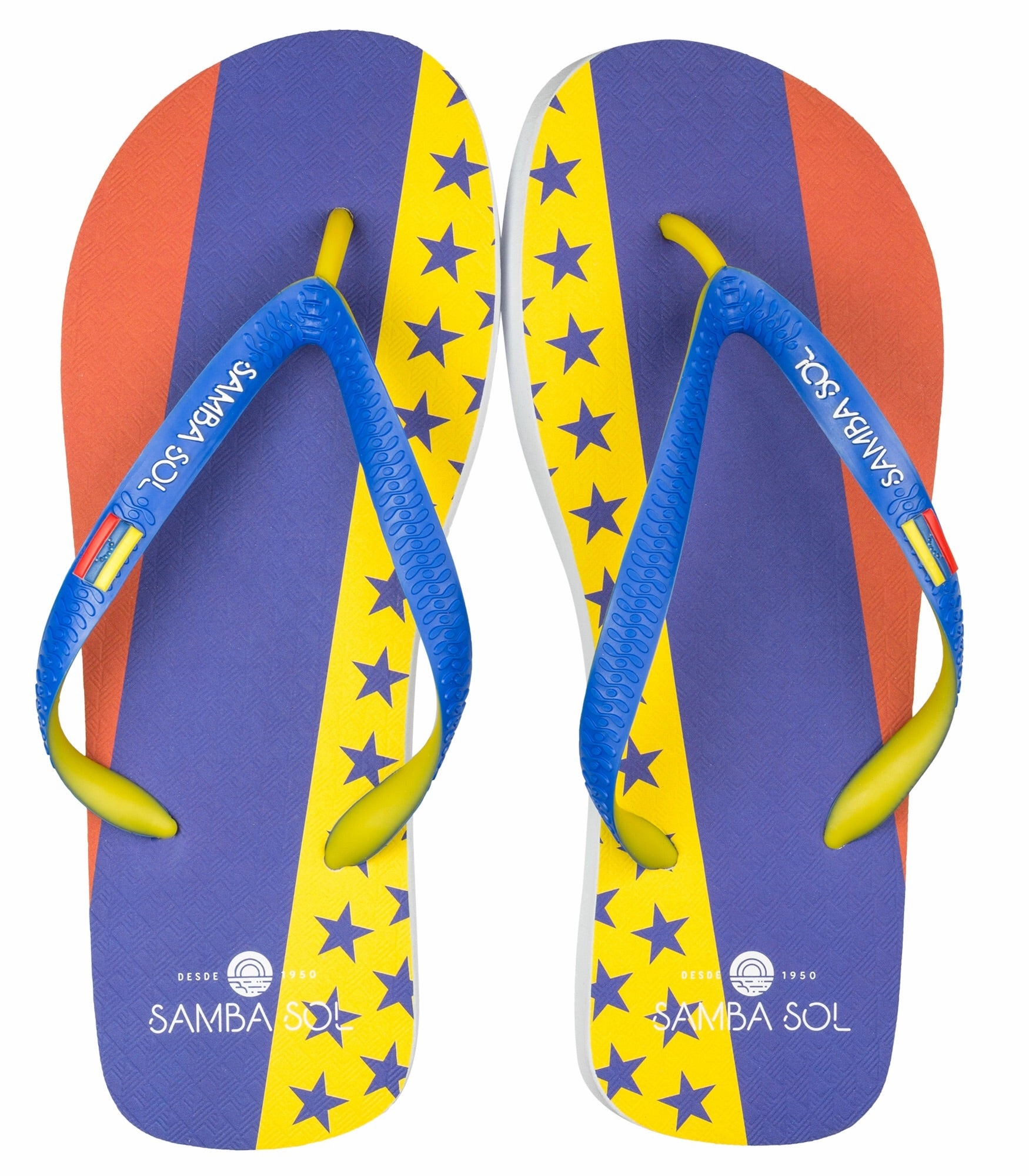 Samba Sol Men's Countries Collection Flip Flops - Venezuela Wash Flip Flops