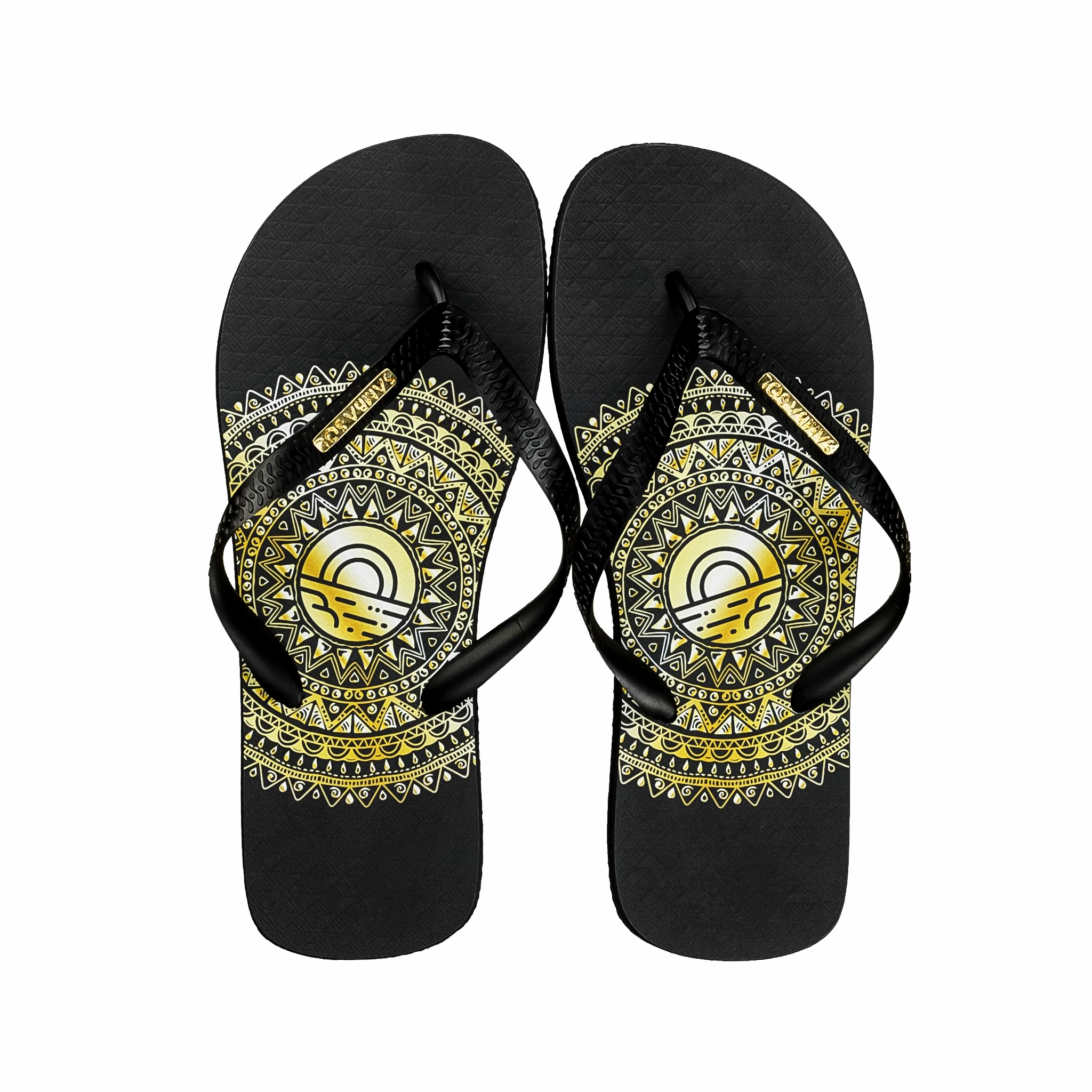 Samba Sol Men's Fashion Collection Flip Flops - Gold Medallion Softest Flip Flops