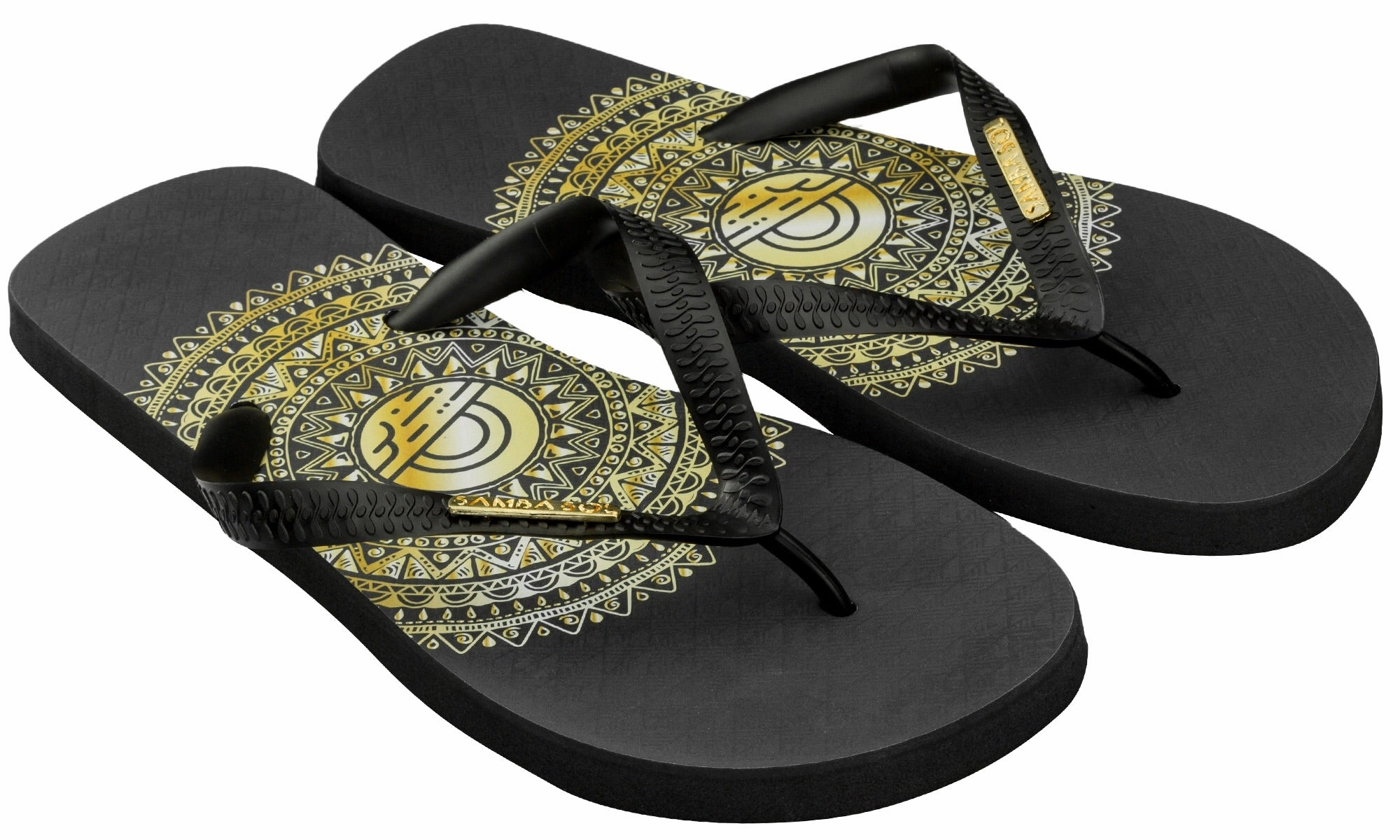 Samba Sol Men's Fashion Collection Flip Flops - Gold Medallion Lightning Mcqueen Flip Flops