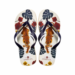 Samba Sol Men's Fashion Collection Flip Flops - Tiger Flip Flops Thong 5