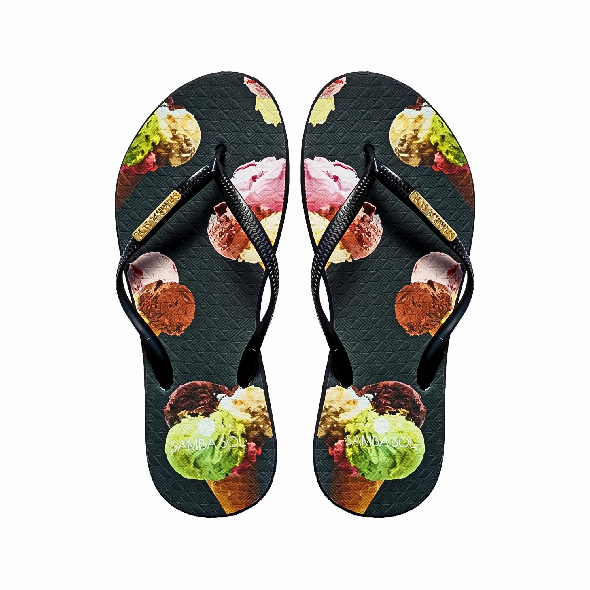 Samba Sol Women's Fashion Collection Flip Flops - Ice Cream Flip Flops 50 Pack