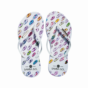 Samba Sol Women's YoungArts Collection Flip Flops - Isabela Dos Santos Flip Flops With Fabric Toe Post