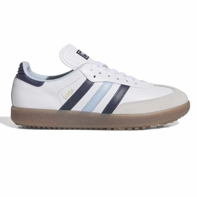 Golf Shoes Leather Samba Spikeless Golf Shoes Footwear White/Night Indigo/Clear Sky