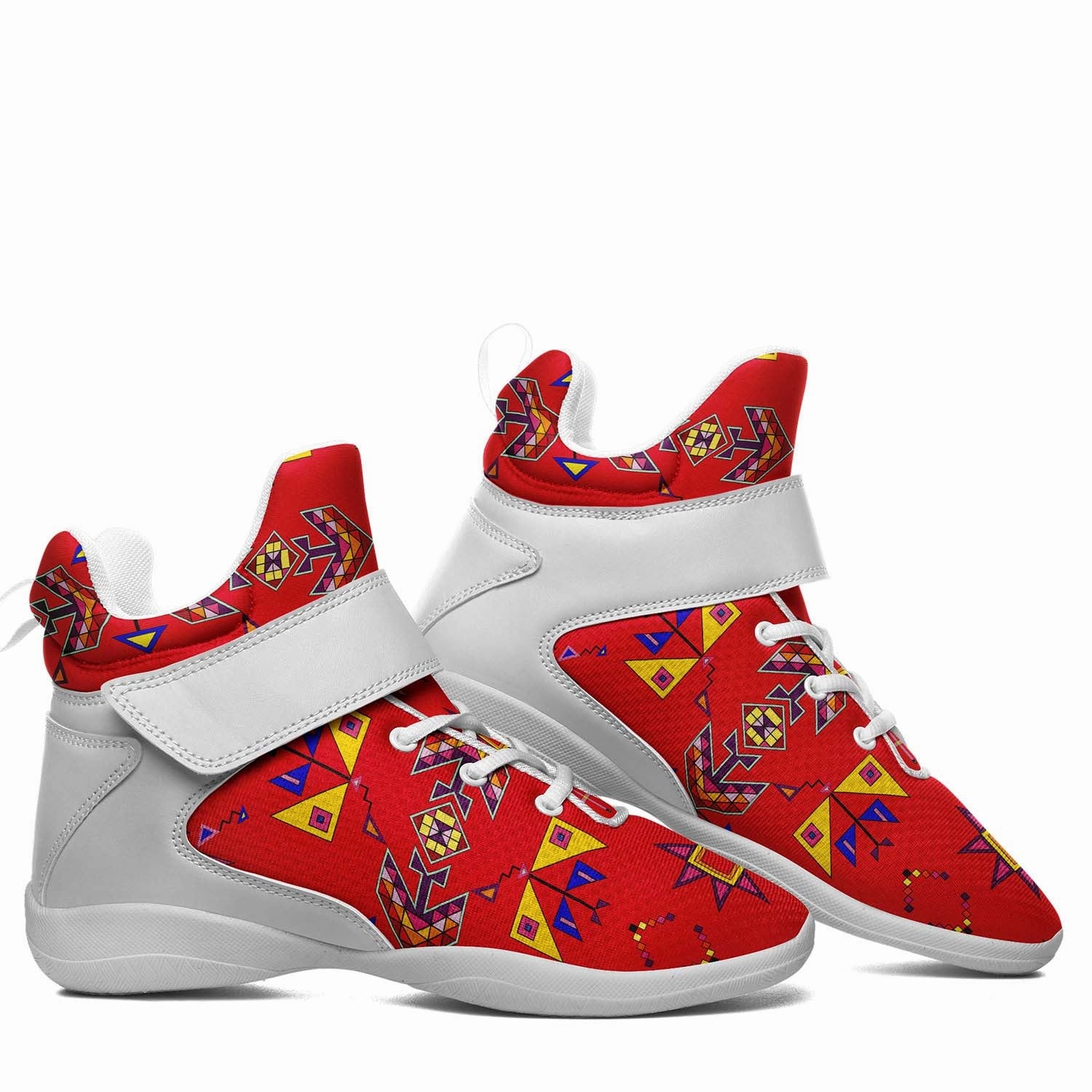 Scattered Generations Red Ipottaa Basketball / Sport High Top Shoes - White Sole Good Cushion Basketball Shoes