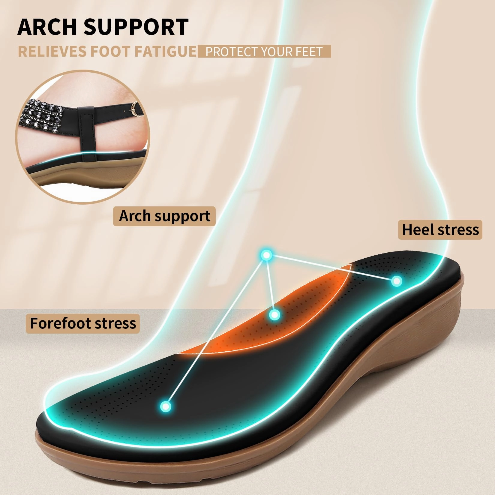 Women Sandals Arch Support [SP_56] Voile Blanche Ankle Boots