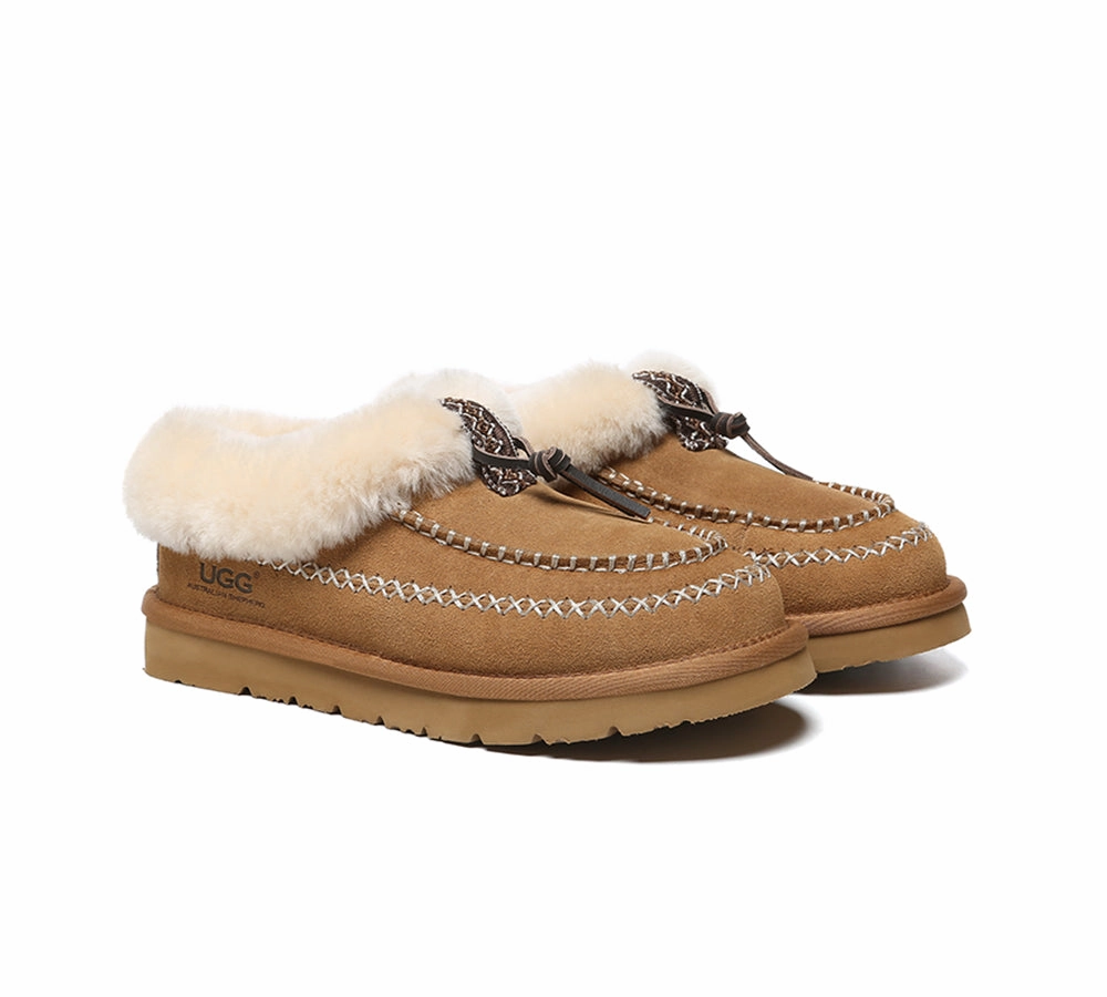 Sheepskin Wool Ankle Shoes with Tribal Stitch Detail and EVA Sole Draco Top 10 Ankle Boots