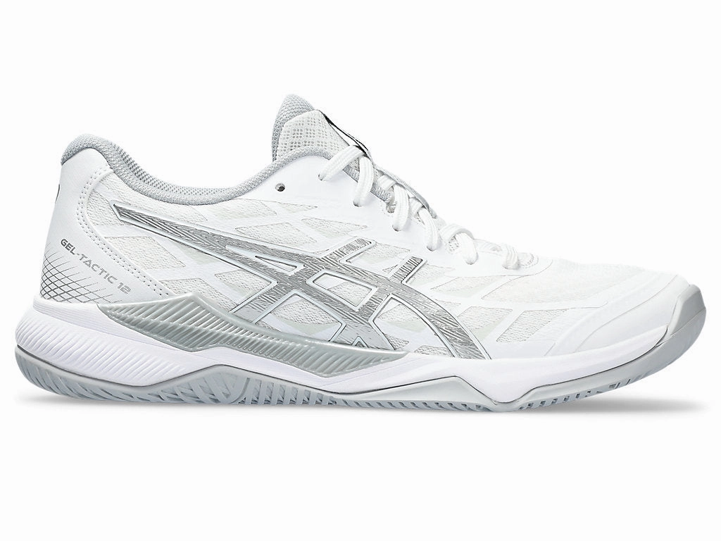 Asics Noosa Tri Shoes Women's Asics Gel-Tactic 12, White/Pure Silver, 11 B Medium