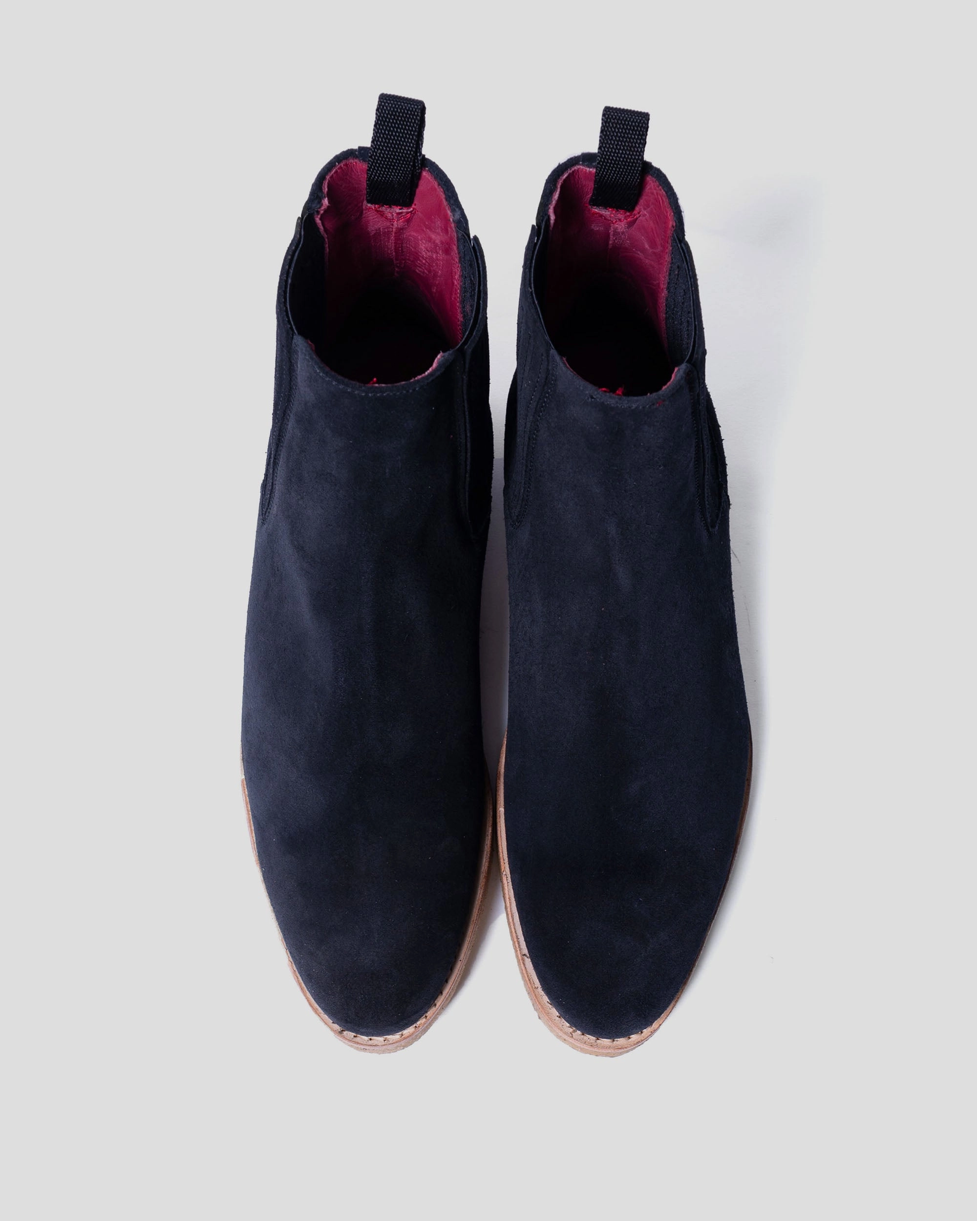 SG Emerson Suede Chelsea Boot - Black Crepe Design Aliyah Chunky Chelsea Boots