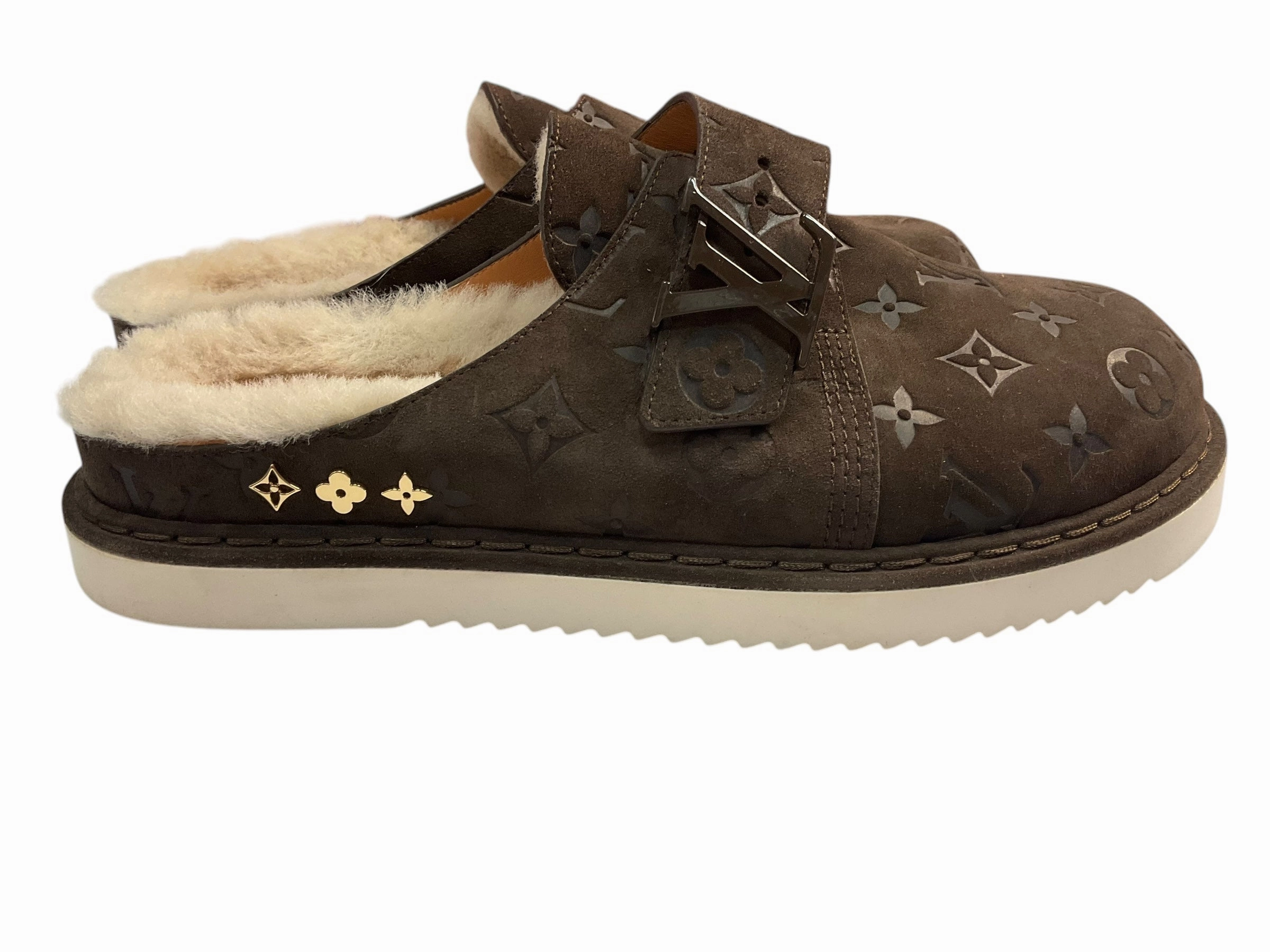 Mule Shoes Nz Shoes Luxury Designer By Louis Vuitton In Brown, Size: 9