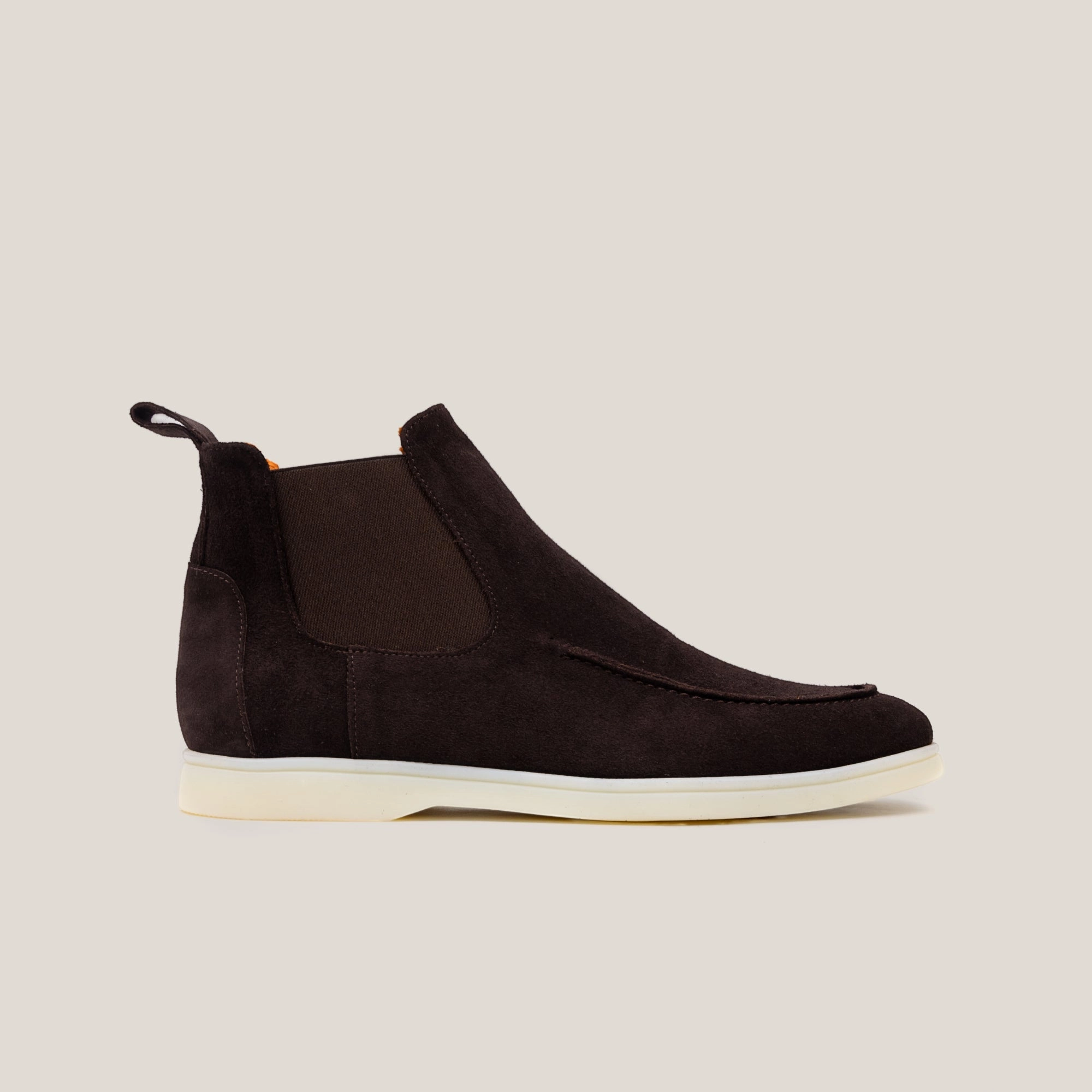 Contrast Chelsea Boots Livorno - Dark Brown Suede - Chelsea Boots