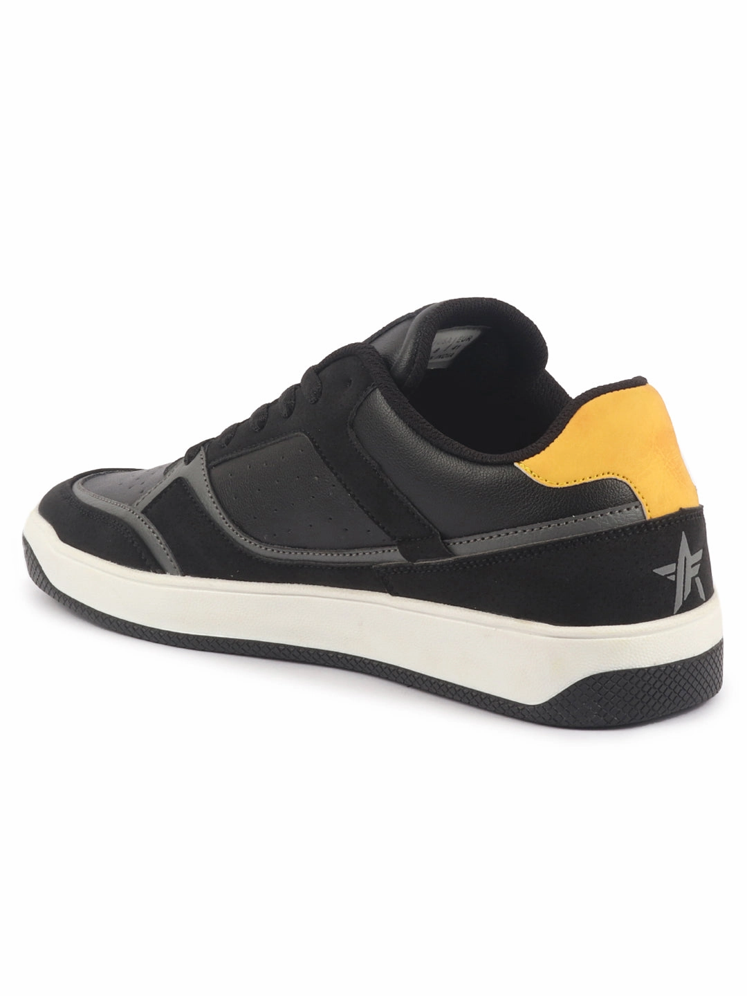 Serena Williams Sneakers Men Black Colorblocked Low Ankle Contrast Sole Lace Up Sneakers|Classic Combine Style Sneaker Shoes|Lace Up Casual Shoes