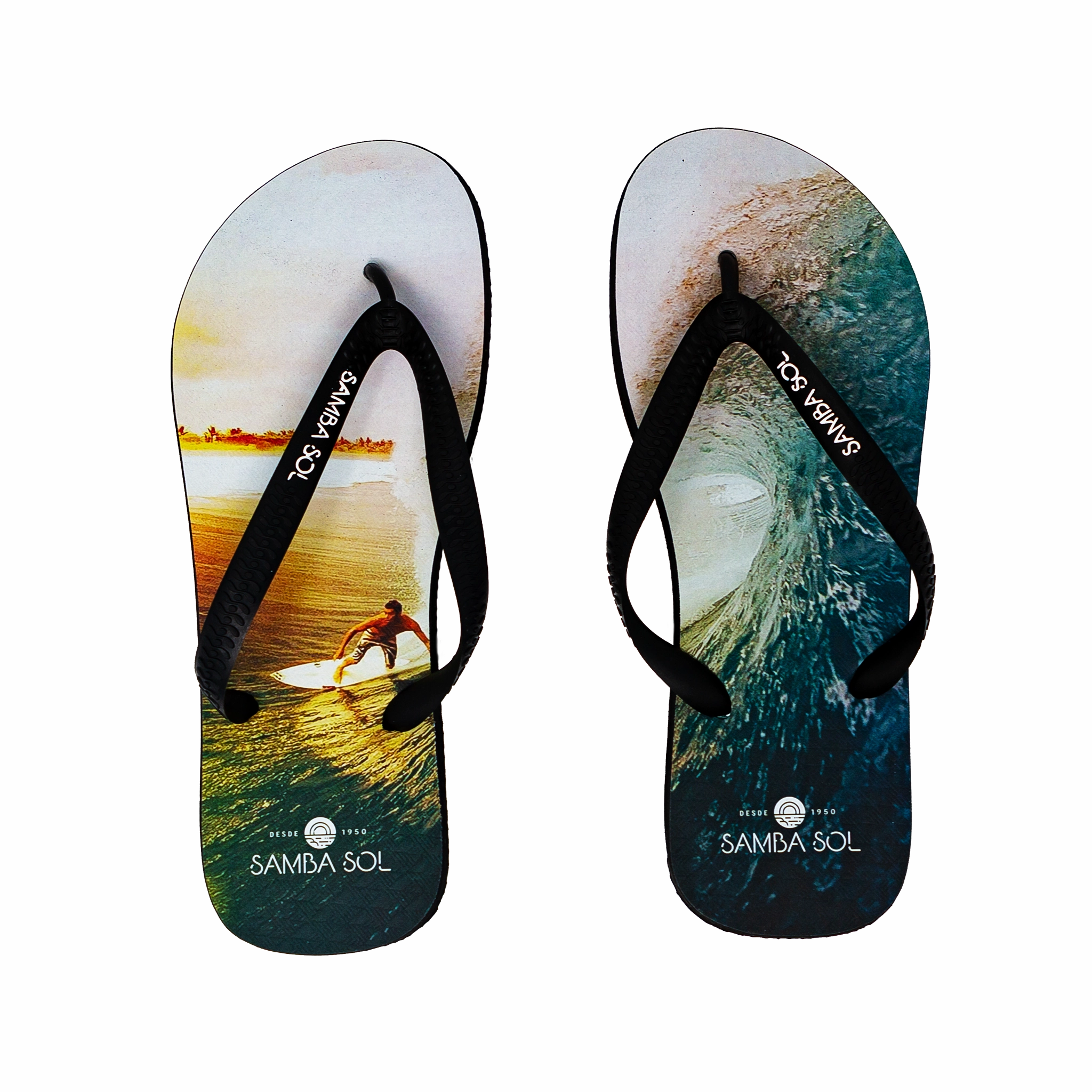 Flip Flops Micro Foam Samba Sol Men's Beach Collection Flip Flops - Surfer