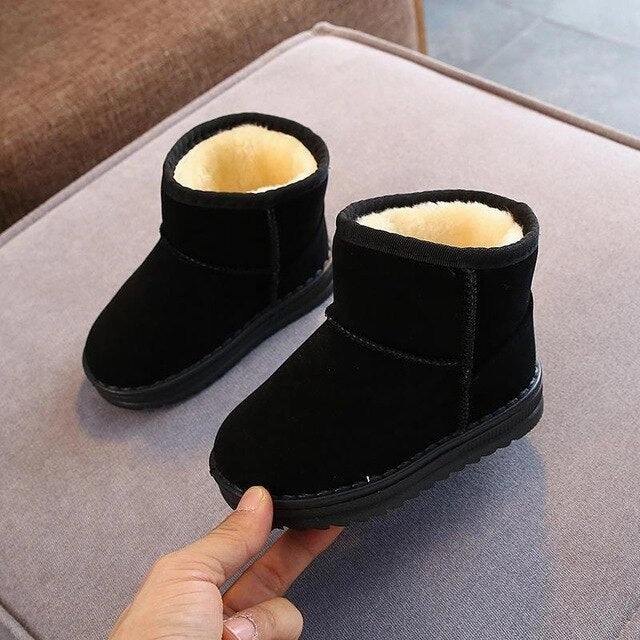 Girls Snow Boots Ankle Plush Warm Winter Kids Shoes Boys Cotton Boots Infant Toddler Shoes Casual Children Boots Flats Non-slip