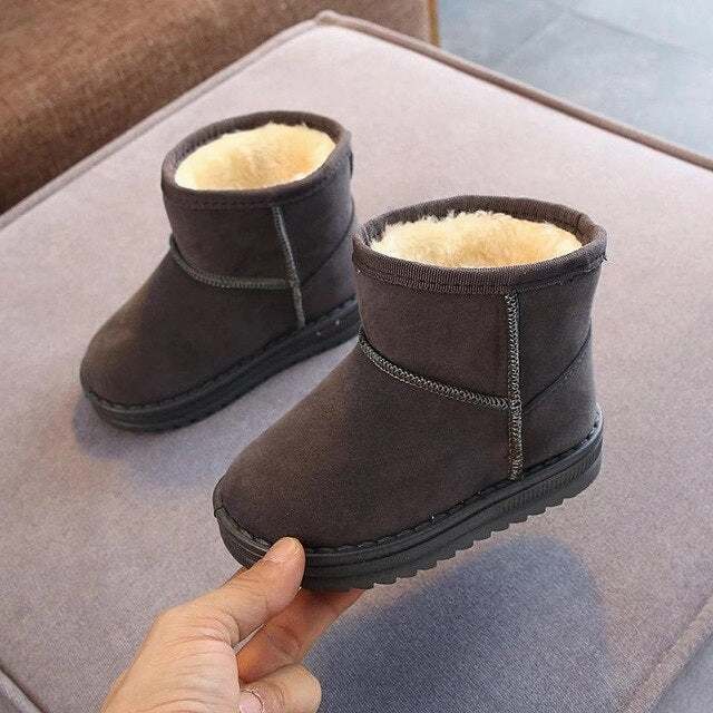 Girls Snow Boots Ankle Plush Warm Winter Kids Shoes Boys Cotton Boots Infant Toddler Shoes Casual Children Boots Flats Non-slip