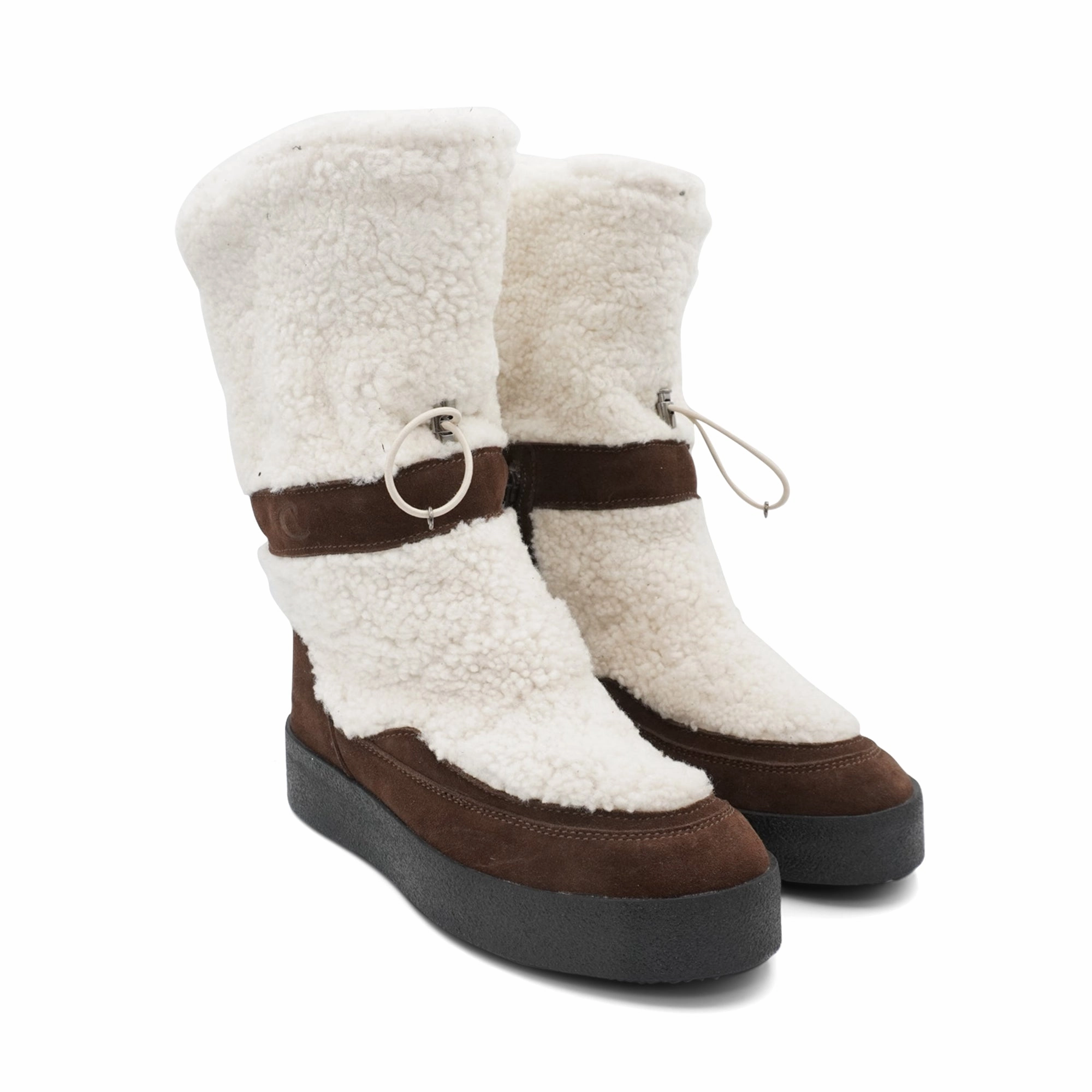La Canadienne 'Eloise' Shearling Boots - Women's 37 Ankle Boots With Thin Heel