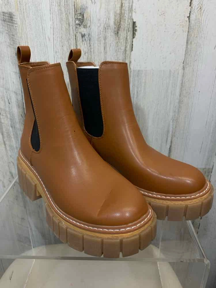NWT MADDEN GIRL SHOES Shoe Size 7 Tan ANKLE BOOT Shoes/TAN ANKLE BOOT Rami Lug Sole Ankle Boots