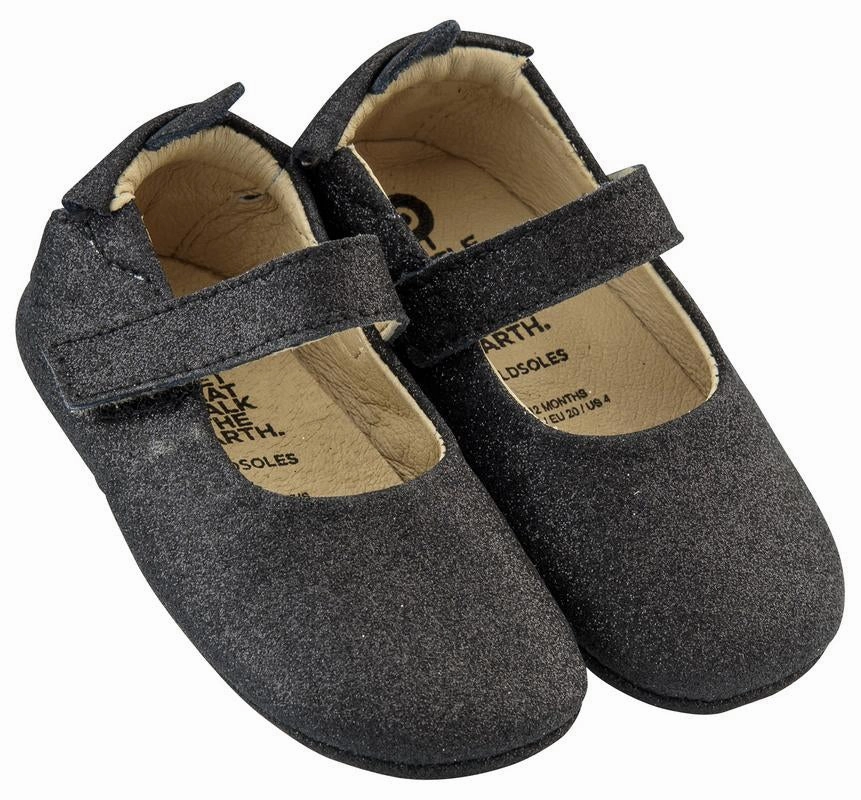 Warm Comfortable Snow Boots Old Soles Girl's Gabrielle Premium Leather First Walker Mary Janes, Black Glam