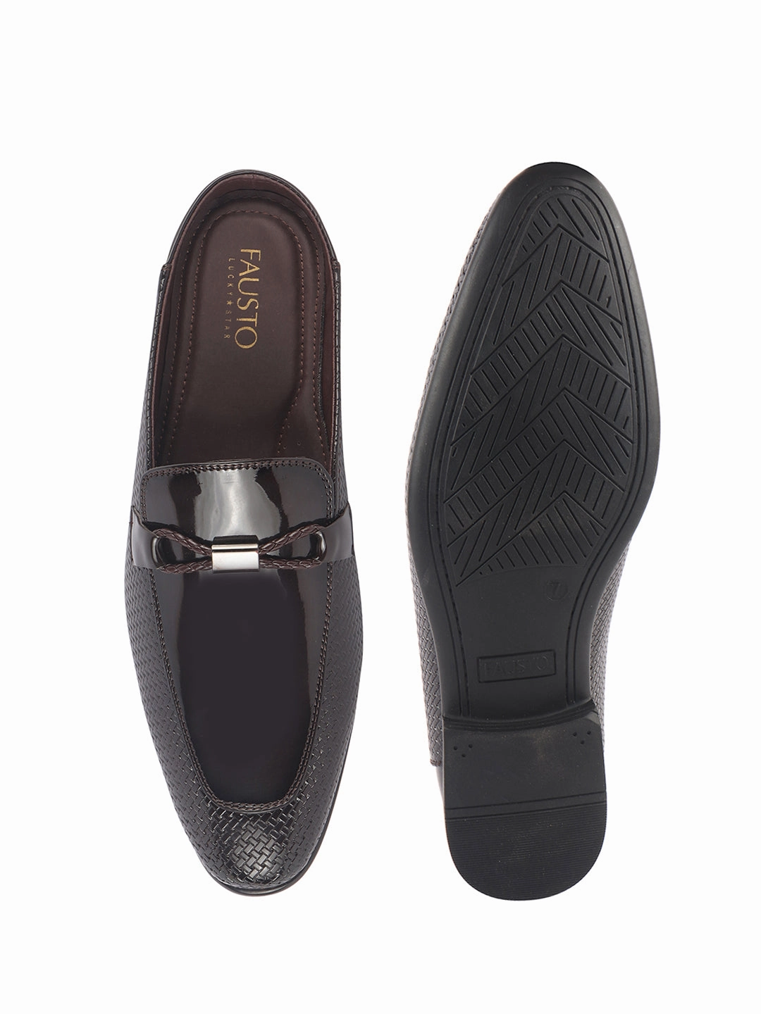 Boot Dryer For Work Boots Men Brown Bow Design Textured Back Open Party Formal Patent Leather Mules Shoes|All Day Long Ethnic Slip On Kurta Shoes for Wedding, Festive|Memory Cushioned Insole