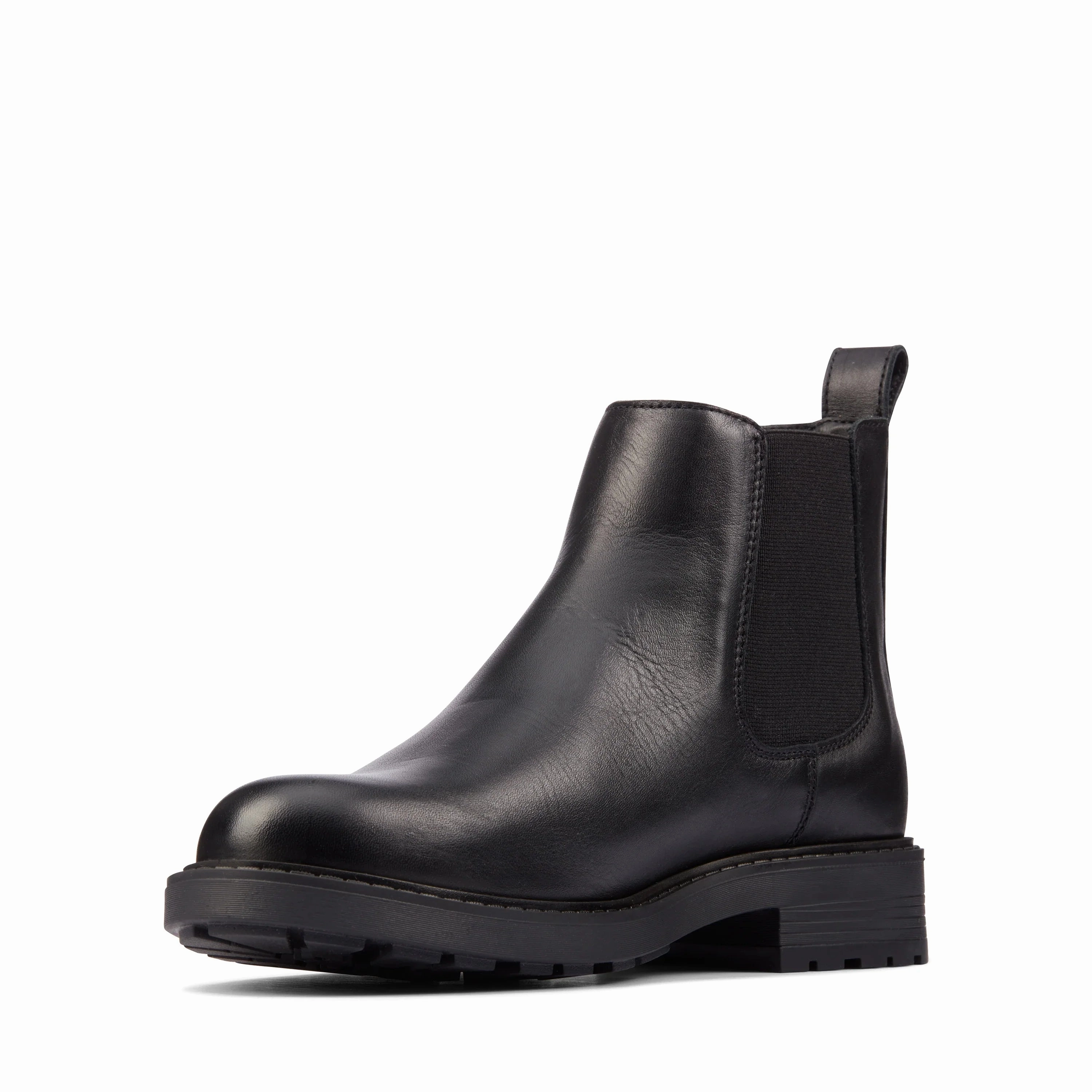 Faux Croc Metal Trim Chunky Chelsea Boots CLARKS | BOOTS | WOMEN | ORINOCO2 LANE BLACK LEATHER | BLACK