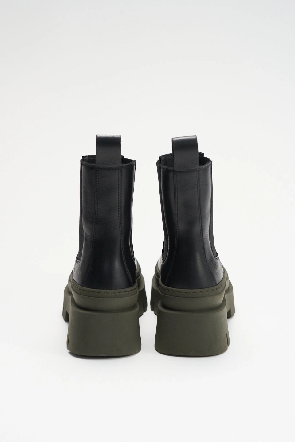 Vitello Black Green Chelsea Boots Platform Heeled Chelsea Boots