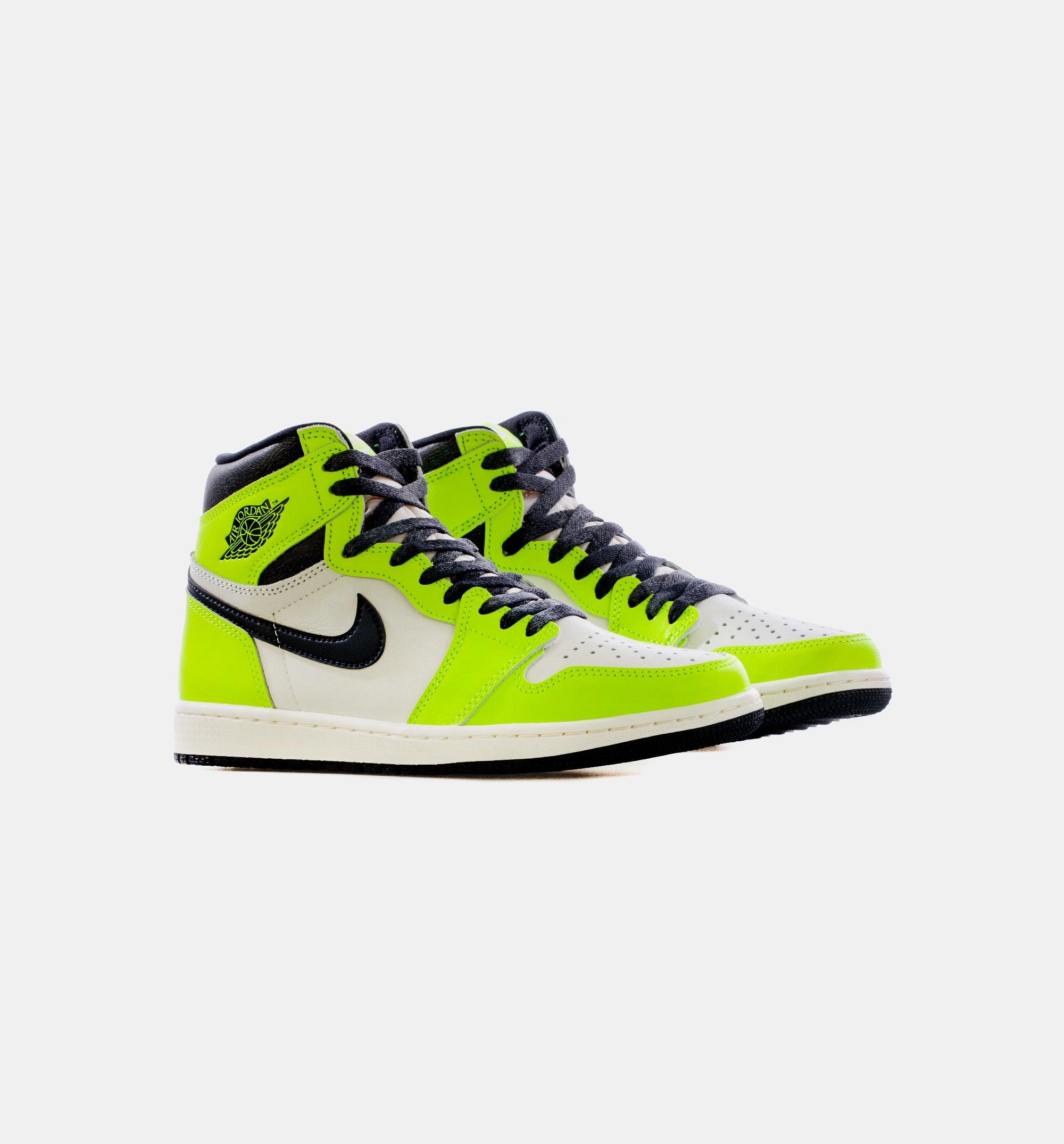 Air Jordan 1 High OG Visionaire Mens Lifestyle Shoes - White/Neon Green Free Shipping Nubuck Lace-up Flatform Ankle Boots
