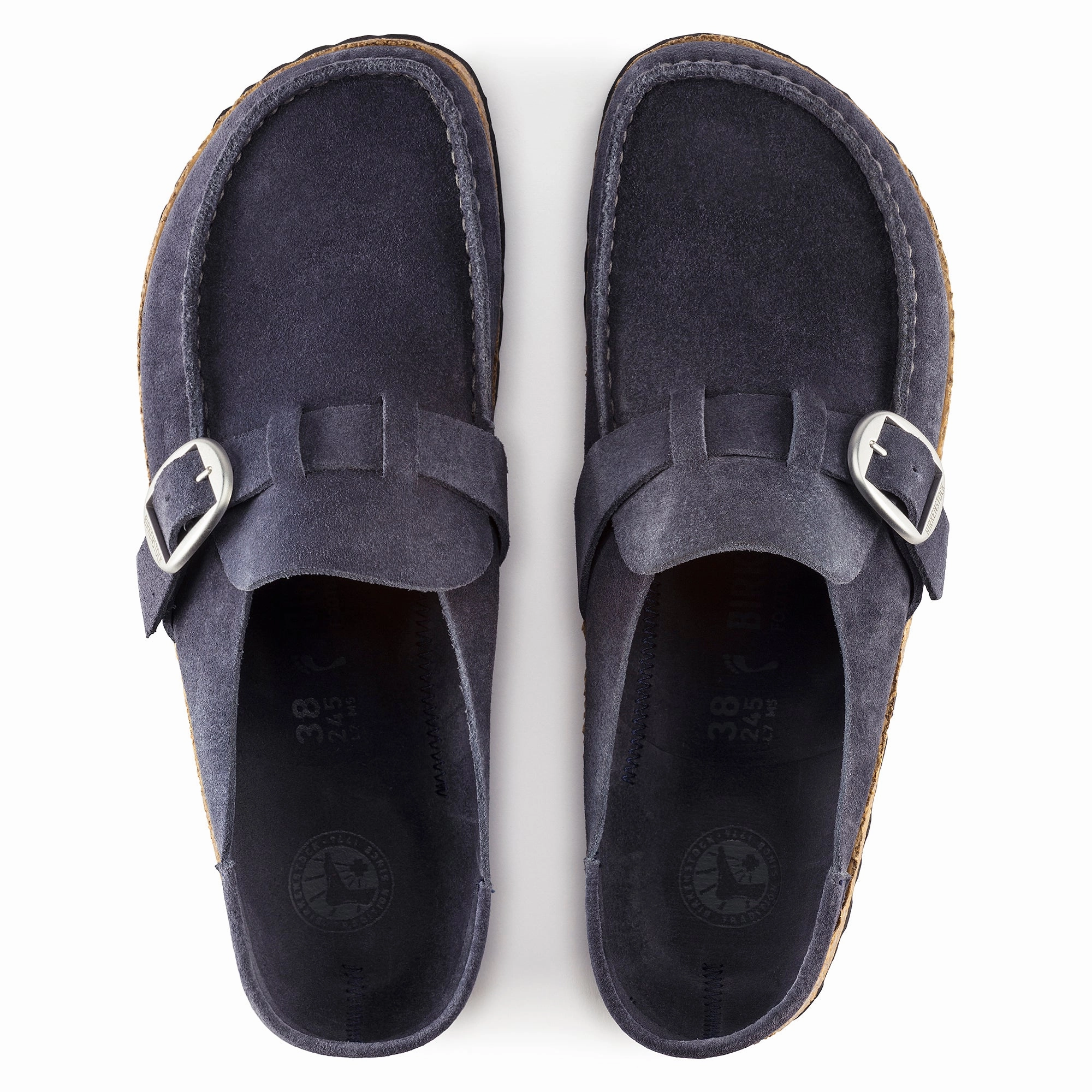 Birkenstock Buckley navy suede Stussy Boston
